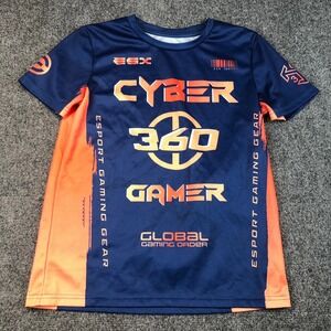 ESX Cyber 360 Gamer Global Gaming Order Esports Shirt Kids XL 14 16 Blue Orange